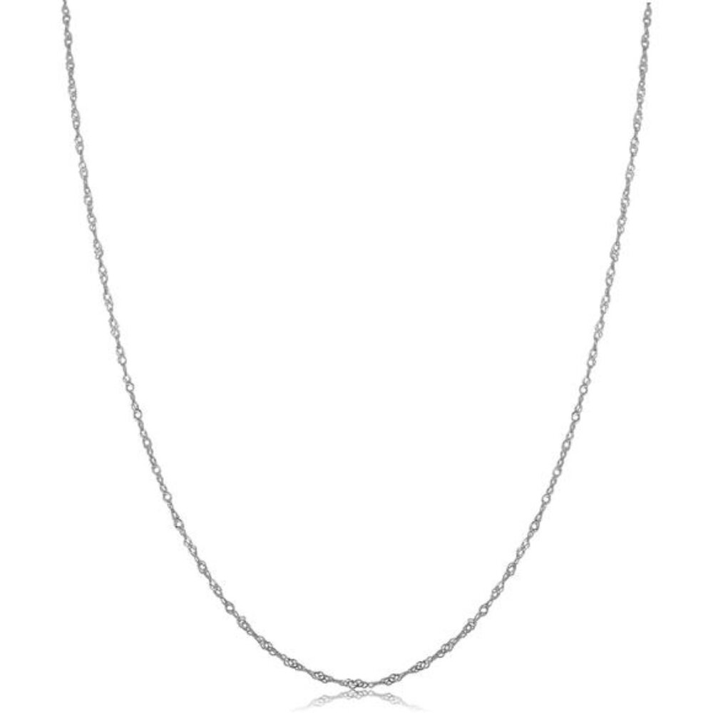 Womens Singapore Chain Classic - 10k White Gold Singapore 16inch Chain